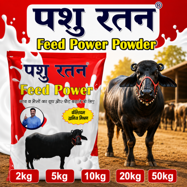 pashu ratan summer dairy power combo | 4kg desi kori khand + 1kg cool time powder for cows & buffaloes